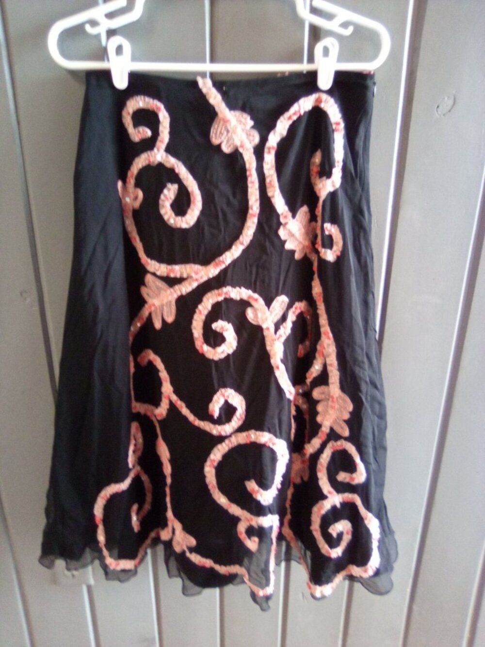 Basil & Maude black beaded skirt